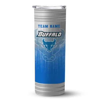 Customized Buffalo Bulls Swirl Texture Royal Blue Skinny Tumbler