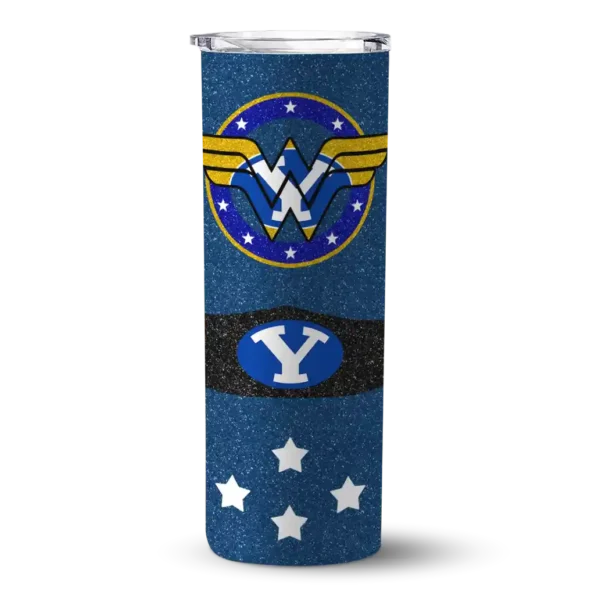 customized byu cougars star cluster blue skinny tumbler best selling