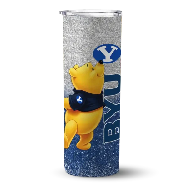 customized byu cougars winnie the pooh blue gray skinny tumbler best selling