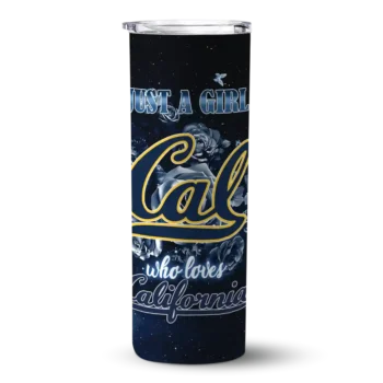 Customized California Golden Bears Rose Romance Blue Black Skinny Tumbler