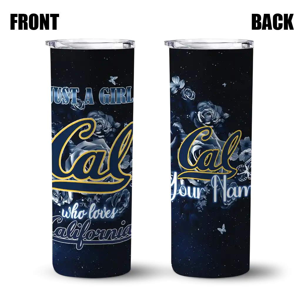 customized-california-golden-bears-rose-romance-blue-black-skinny-tumbler-fashion-forward.webp