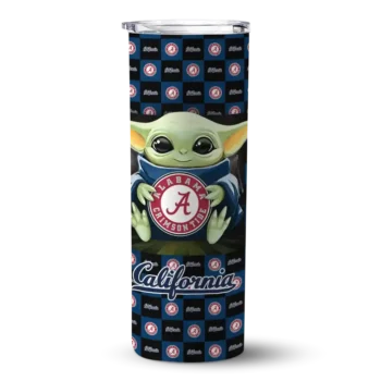 Customized California Golden Bears Yoda Cozy Blue Black Skinny Tumbler