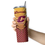 customized-central-michigan-chippewas-chevron-stripes-maroon-skinny-tumbler-best-selling.webp