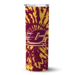 customized-central-michigan-chippewas-metallic-grid-maroon-skinny-tumbler-best-selling.webp