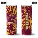 customized-central-michigan-chippewas-metallic-grid-maroon-skinny-tumbler-best-selling.webp