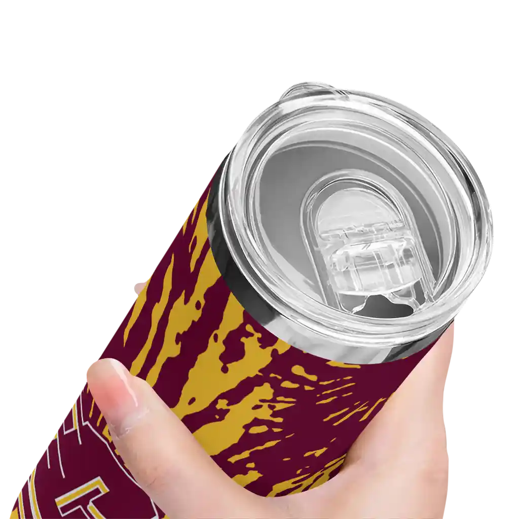 customized-central-michigan-chippewas-metallic-grid-maroon-skinny-tumbler-high-quality.webp