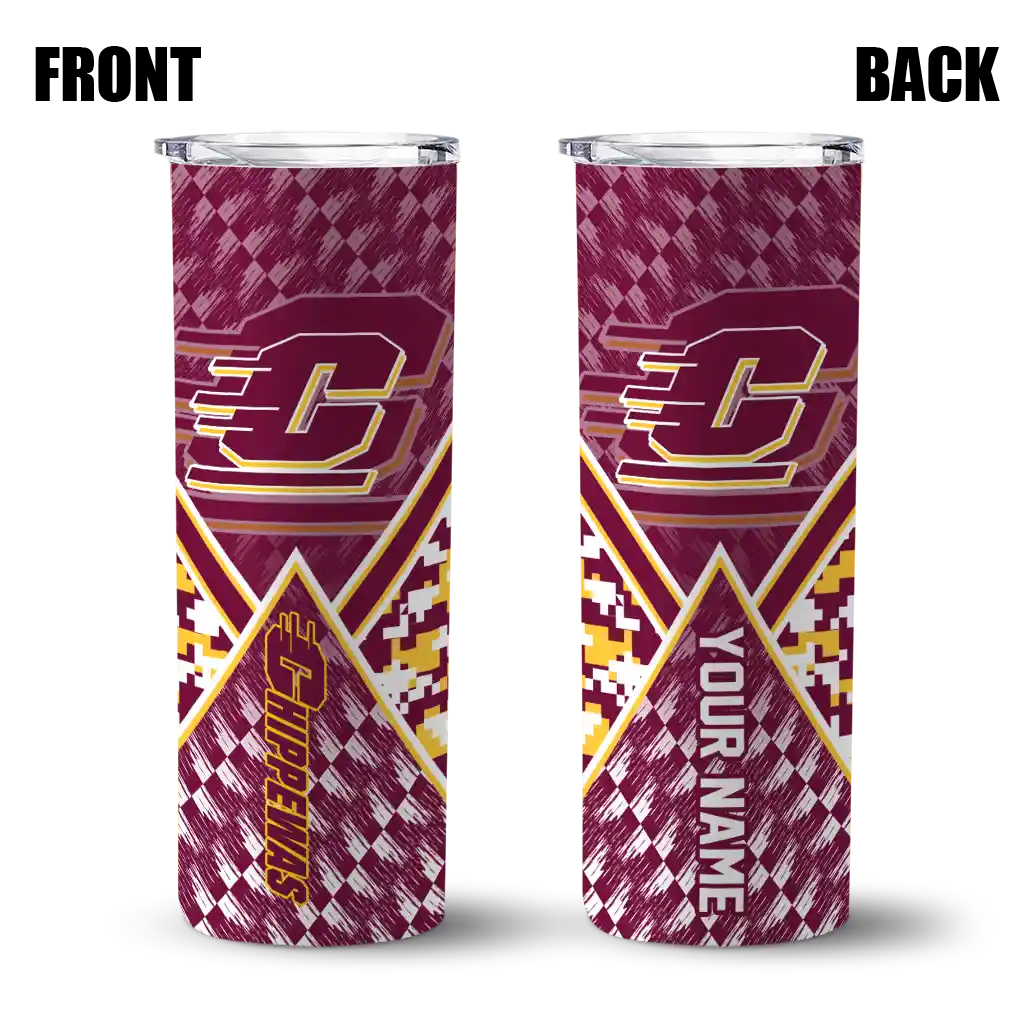 customized-central-michigan-chippewas-monogram-burst-maroon-white-skinny-tumbler-fashion-forward.webp