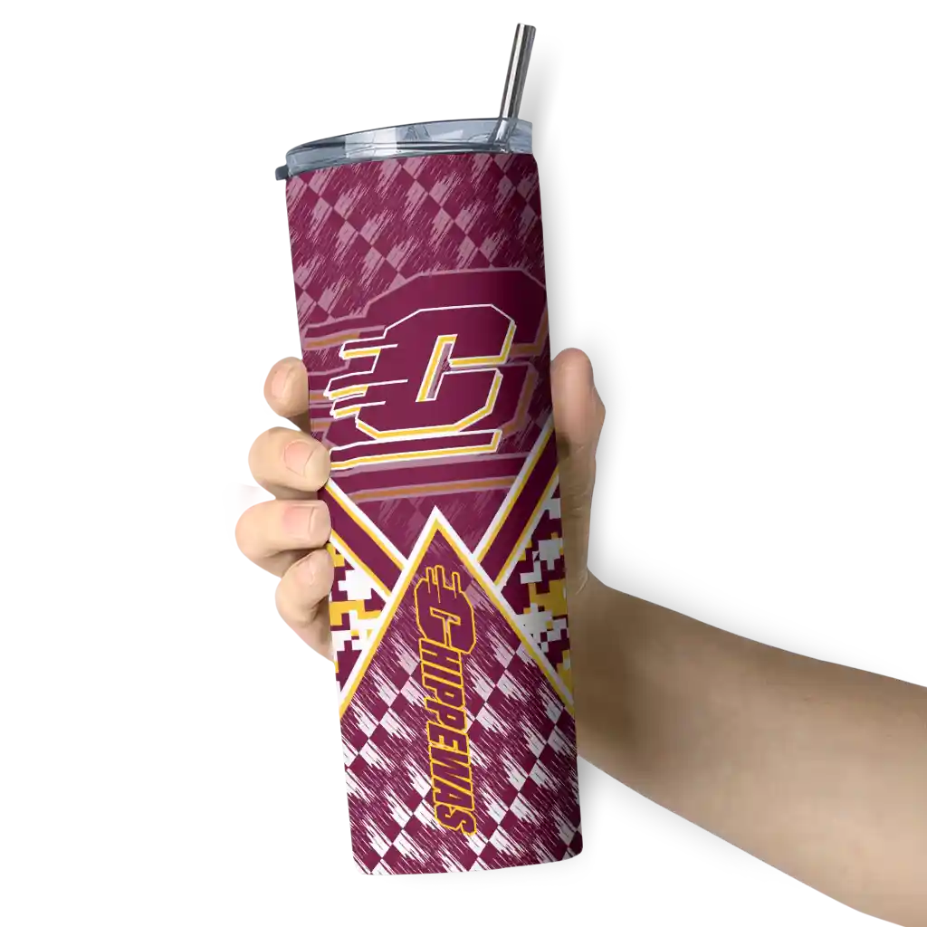 customized-central-michigan-chippewas-monogram-burst-maroon-white-skinny-tumbler-premium-grade.webp