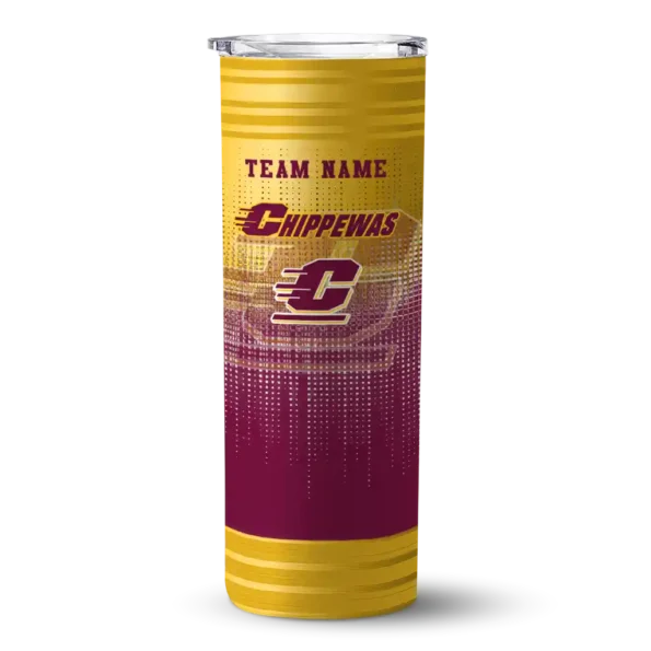 customized central michigan chippewas swirl texture maroon skinny tumbler best selling