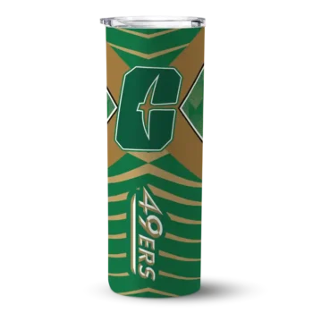 Customized Charlotte 49ers Camo Texture Green Skinny Tumbler