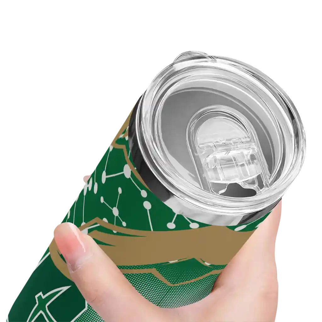 customized-charlotte-49ers-helmet-clash-green-skinny-tumbler-high-quality-1.webp