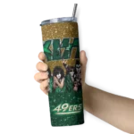 customized-charlotte-49ers-kiss-band-gold-skinny-tumbler-best-selling-1.webp