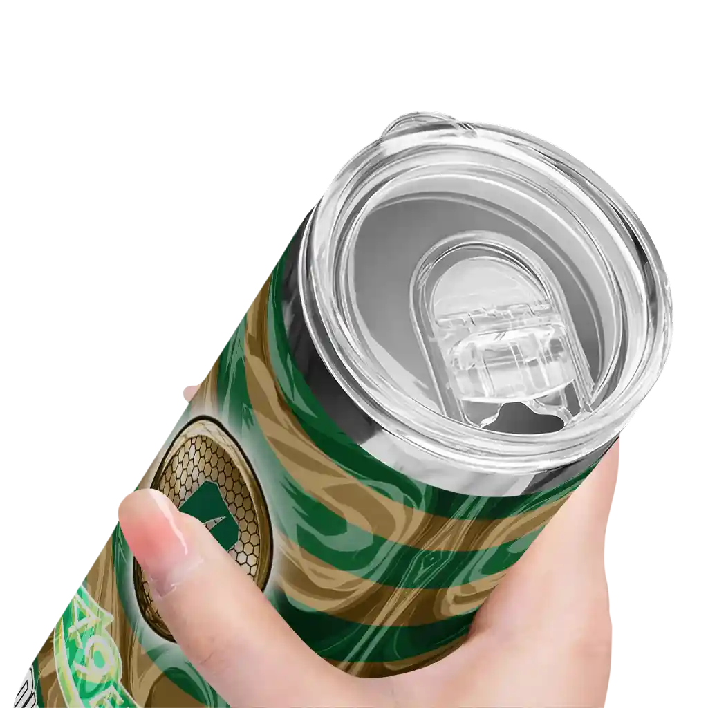 customized-charlotte-49ers-patterned-waves-green-skinny-tumbler-high-quality.webp