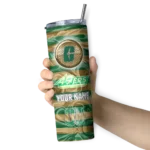 customized-charlotte-49ers-patterned-waves-green-skinny-tumbler-best-selling-2.webp