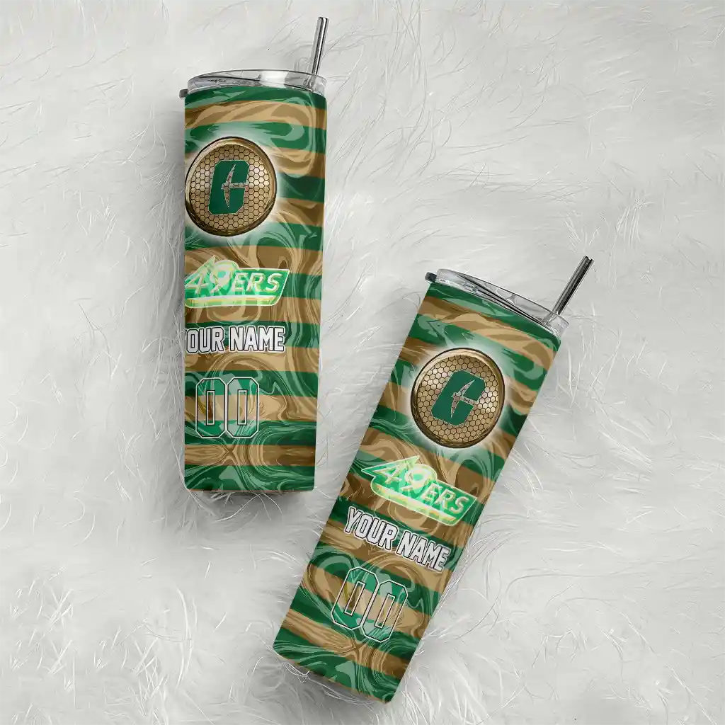 customized-charlotte-49ers-patterned-waves-green-skinny-tumbler-top-rated.webp