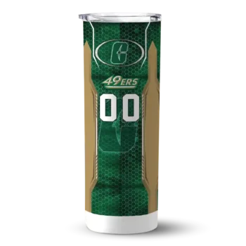Customized Charlotte 49ers Stacked Diamond Green Skinny Tumbler