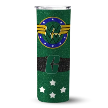 Customized Charlotte 49ers Star Cluster Green Skinny Tumbler