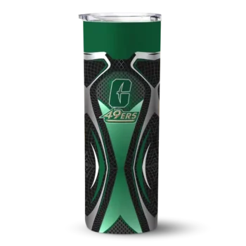 Customized Charlotte 49ers Superman Emblem Green Black Skinny Tumbler