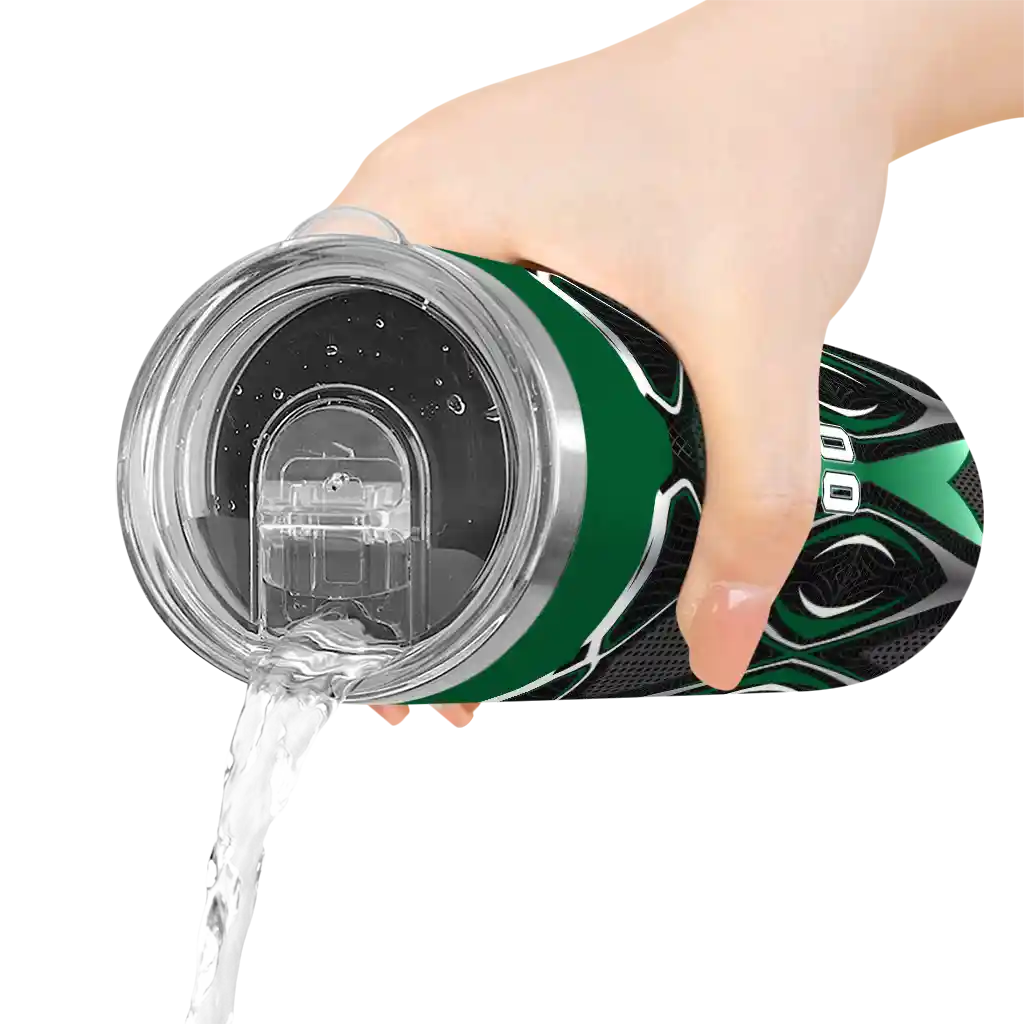 customized-charlotte-49ers-superman-emblem-green-black-skinny-tumbler-latest-model.webp