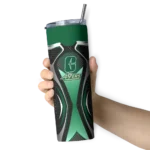 customized-charlotte-49ers-superman-emblem-green-black-skinny-tumbler-best-selling.webp