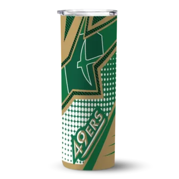 Customized Charlotte 49ers Web Stripes Green White Skinny Tumbler