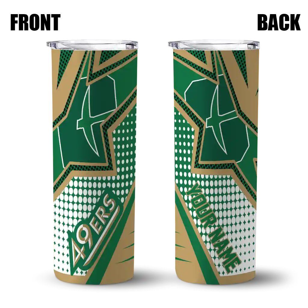 customized-charlotte-49ers-web-stripes-green-white-skinny-tumbler-fashion-forward-1.webp