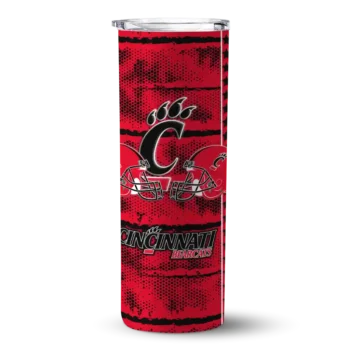 Customized Cincinnati Bearcats Chevron Patch Red Skinny Tumbler