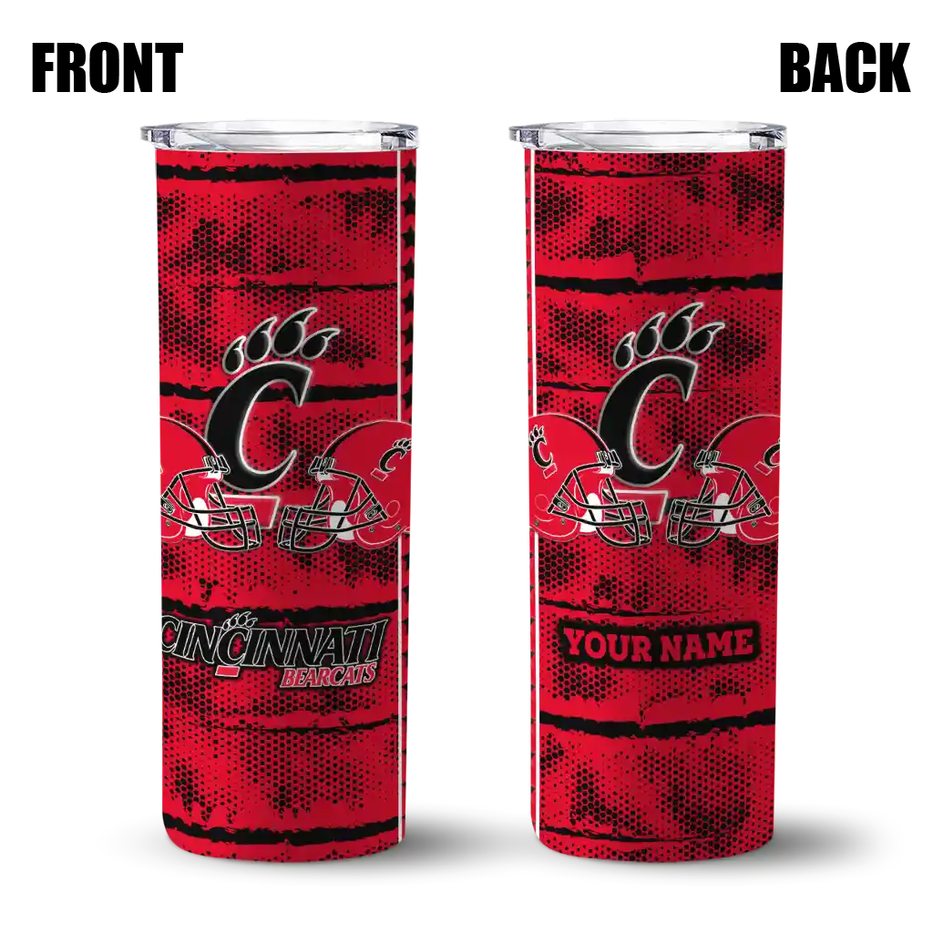 customized-cincinnati-bearcats-chevron-patch-red-skinny-tumbler-fashion-forward.webp