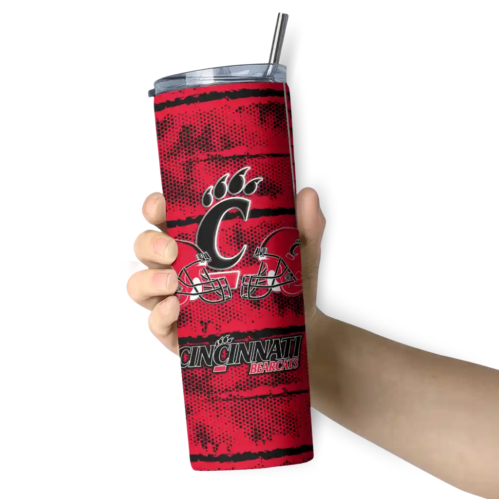 customized-cincinnati-bearcats-chevron-patch-red-skinny-tumbler-premium-grade.webp