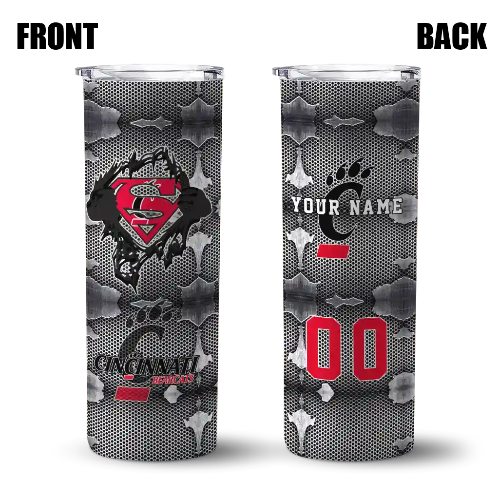 customized-cincinnati-bearcats-chevron-v-red-gray-skinny-tumbler-fashion-forward.webp