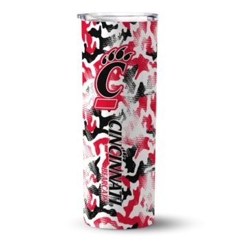 Customized Cincinnati Bearcats Claw Marks Red White Skinny Tumbler