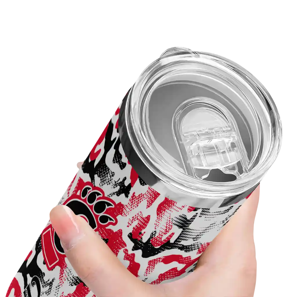 customized-cincinnati-bearcats-claw-marks-red-white-skinny-tumbler-high-quality-1.webp