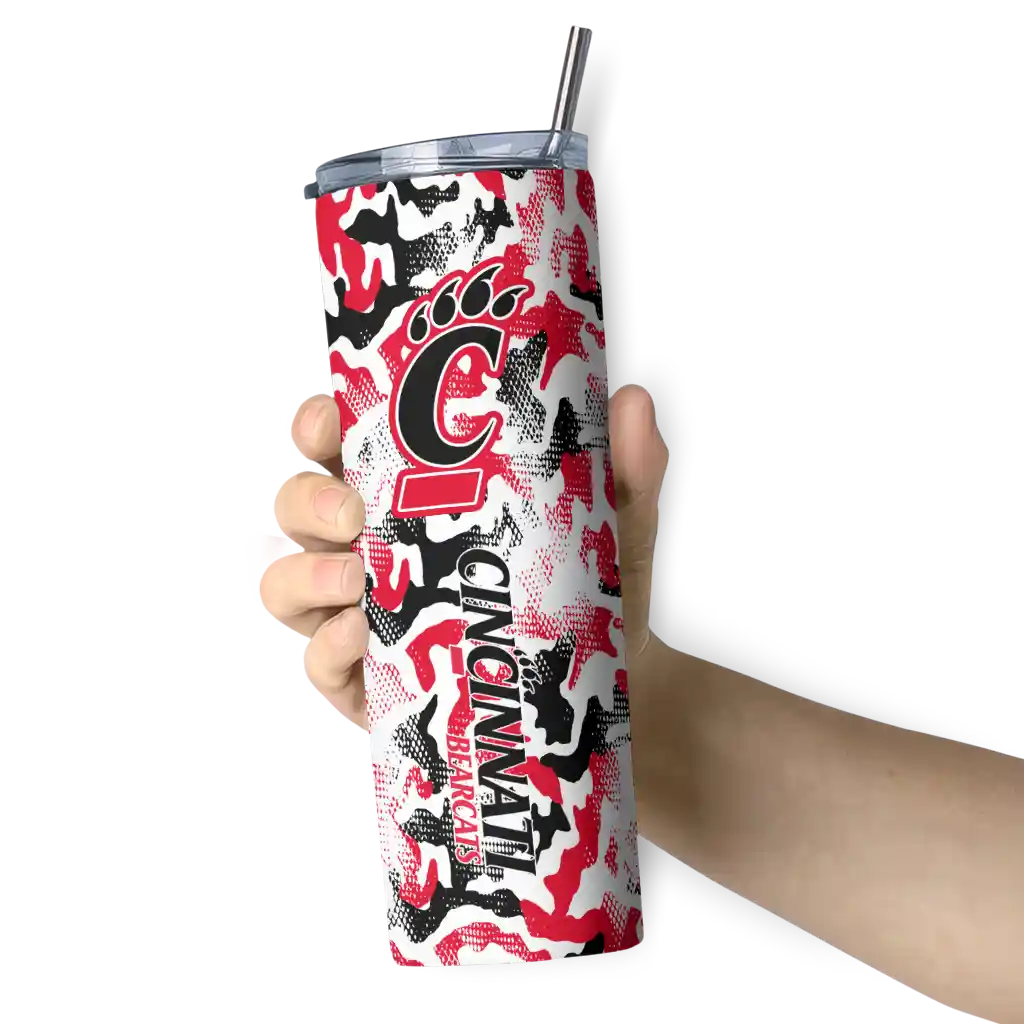 customized-cincinnati-bearcats-claw-marks-red-white-skinny-tumbler-premium-grade.webp