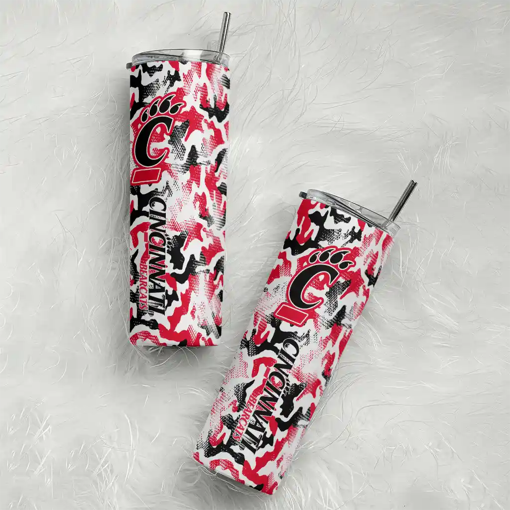 customized-cincinnati-bearcats-claw-marks-red-white-skinny-tumbler-top-rated.webp