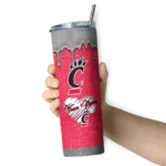 customized-cincinnati-bearcats-pixel-fade-red-skinny-tumbler-best-selling-1.webp