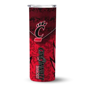Cincinnati Bearcats Tumber - Customized Spiral Burst Print Skinny Red