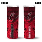 customized-cincinnati-bearcats-spiral-burst-print-red-skinny-tumbler-best-selling.webp