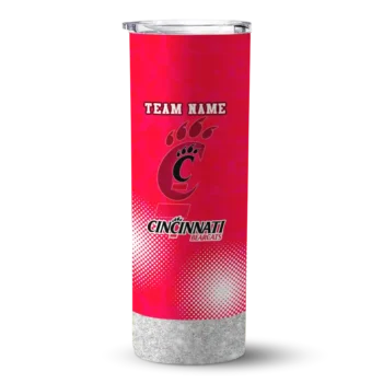 Customized Cincinnati Bearcats Starburst Tiles Red Skinny Tumbler