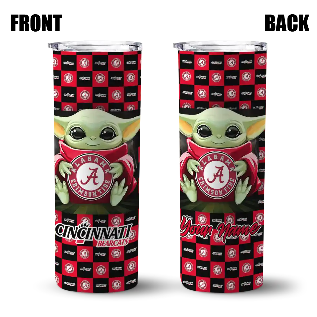 customized-cincinnati-bearcats-yoda-cozy-red-black-skinny-tumbler-fashion-forward.webp