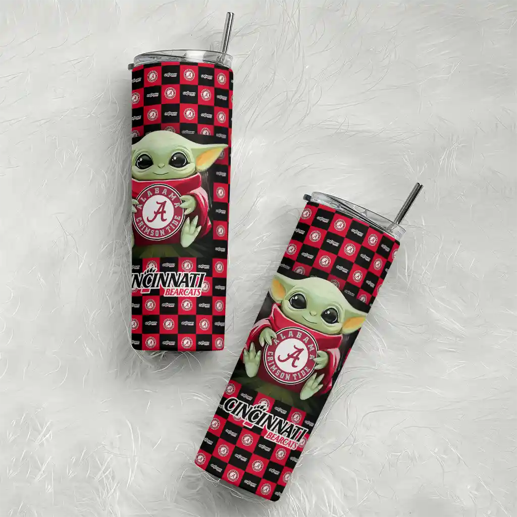 customized-cincinnati-bearcats-yoda-cozy-red-black-skinny-tumbler-top-rated.webp