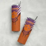customized-clemson-tigers-chevron-stripes-orange-skinny-tumbler-best-selling.webp