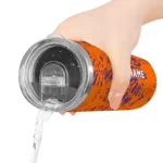 customized-clemson-tigers-metallic-grid-orange-skinny-tumbler-best-selling.webp