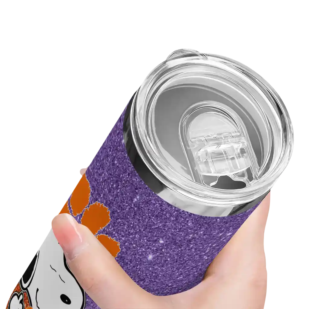 customized-clemson-tigers-snoopy-attitude-orange-skinny-tumbler-high-quality.webp