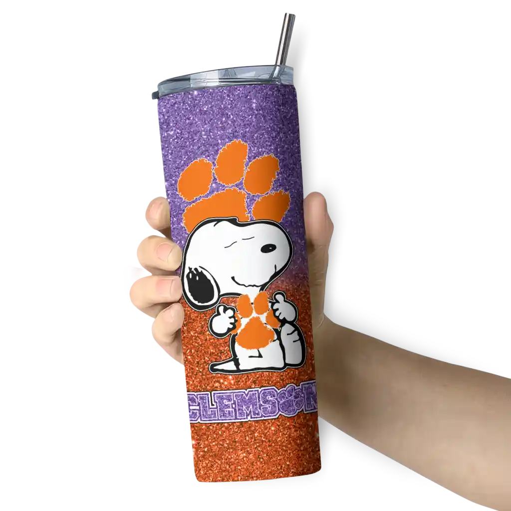 customized-clemson-tigers-snoopy-attitude-orange-skinny-tumbler-premium-grade.webp