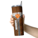 customized-clemson-tigers-sparkle-drip-orange-skinny-tumbler-best-selling.webp