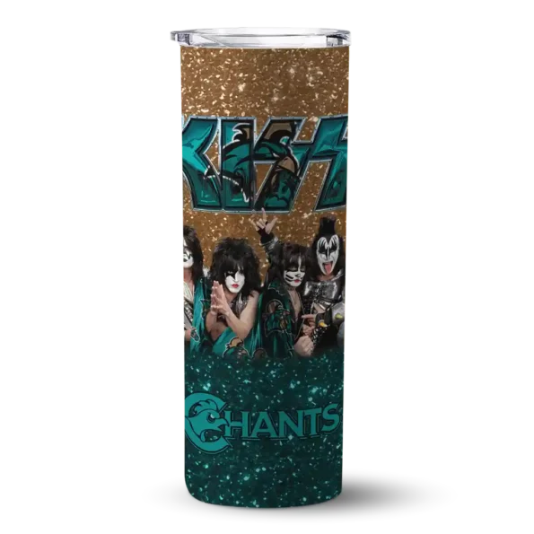 customized coastal carolina chanticleers kiss band gold skinny tumbler best selling