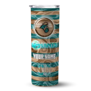 Customized Coastal Carolina Chanticleers Patterned Waves Green Skinny Tumbler