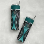customized-coastal-carolina-chanticleers-superman-emblem-green-black-skinny-tumbler-best-selling.webp