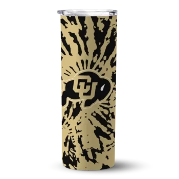 Colorado Buffaloes Tumber - Customized Metallic Grid Skinny Gold