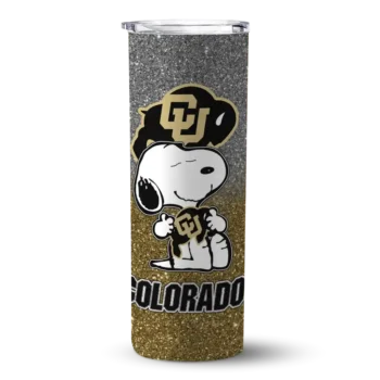Customized Colorado Buffaloes Snoopy Attitude Gold Skinny Tumbler